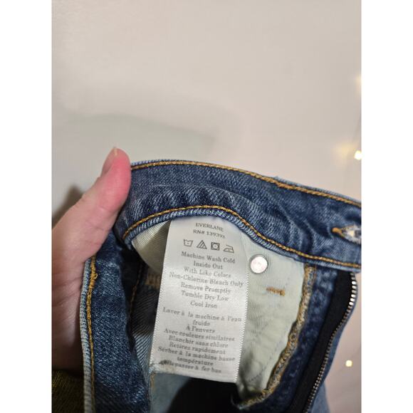 EVERLANE The High-Rise Flare Size 26 Regular Bright Indigo Blue Stretch Stretchy - Picture 10 of 16